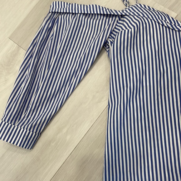 Revolve Brand Bardot Blue and White Striped Top - Picture 6 of 16